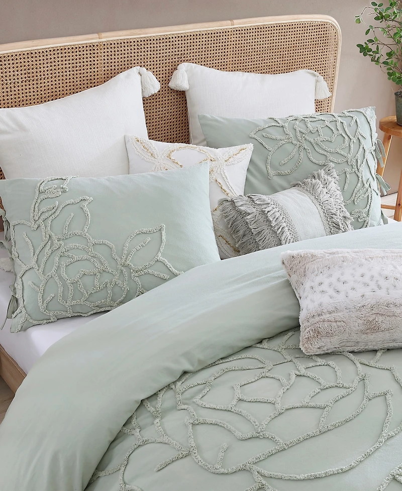 Peri Home Chenille Rose 3-Pc. Duvet Cover Set, Full/Queen