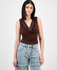Bar Iii Women's Cowl-Neck Sleeveless Crepe Top, Exclusively at Macy's