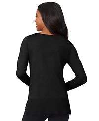 Melissa Paige Women's Button-Cuff Lightweight Tunic Sweater