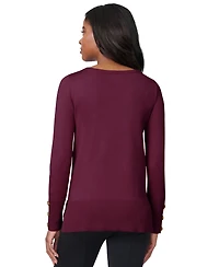 Melissa Paige Women's Button-Cuff Lightweight Tunic Sweater