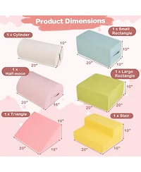 Mecale 6-Piece Baby Climbing Blocks with 30D High-Density Foam and Carrying Handles