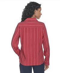 Tommy Hilfiger Women's Striped Long-Sleeve Popover Top