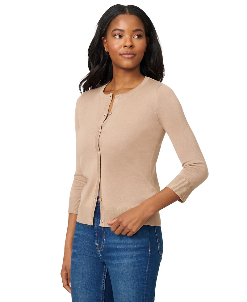 Melissa Paige Women's Crewneck Button-Front Cardigan