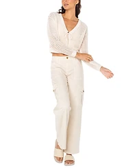 Roxy Juniors' Ivy Cotton Crochet Cropped Cardigan