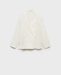 Mango Women's Wrinkled-Effect Suit Jacket