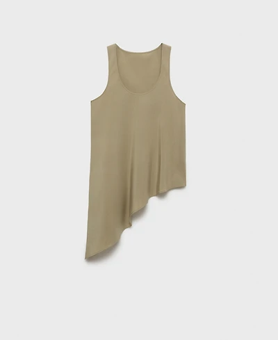 Mango Women's Asymmetrical Lyocell Top