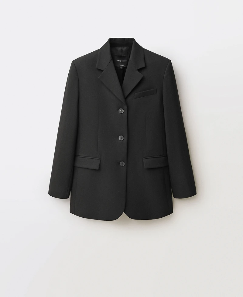 Mango Women's Straight Button Suit Blazer