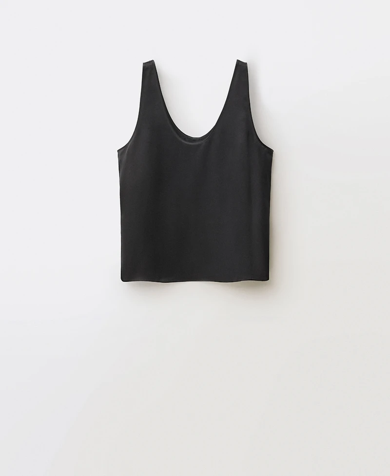 Mango Women's Wide Straps Silk Top