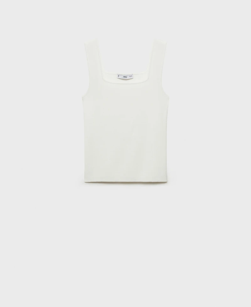 Mango Women's Low Neckline Fine-Knit Top