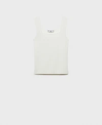 Mango Women's Low Neckline Fine-Knit Top