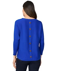 Melissa Paige Women's Dolman Button-Back Sweater