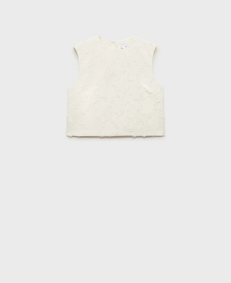 Mango Women's Textured Crop Top