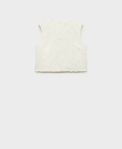 Mango Women's Textured Crop Top