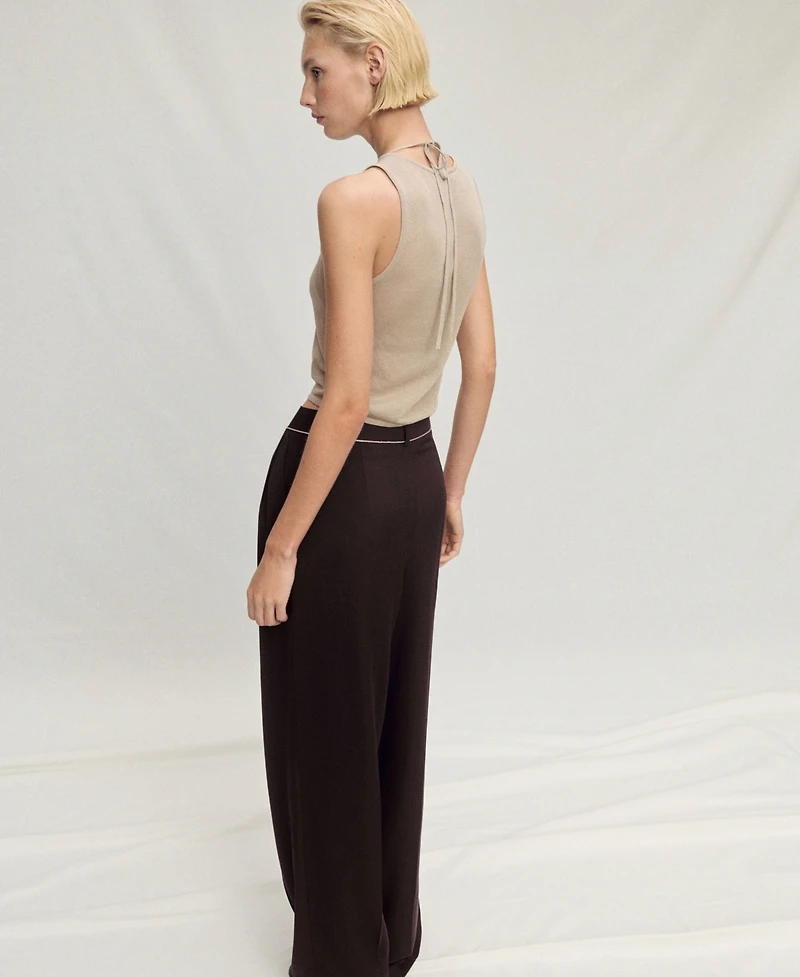 Mango Women's Contrasting Knit Top