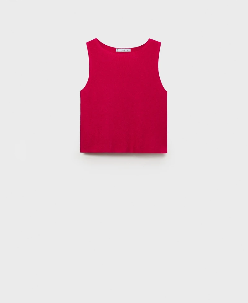 Mango Women's Fine Ribbed Knit Top
