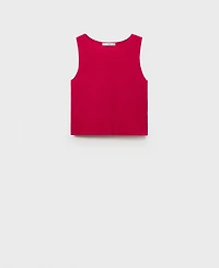 Mango Women's Fine Ribbed Knit Top