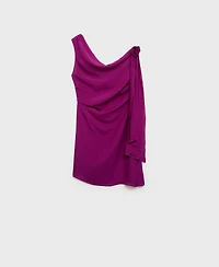 Mango Women's Flower Detail Long Satin Top