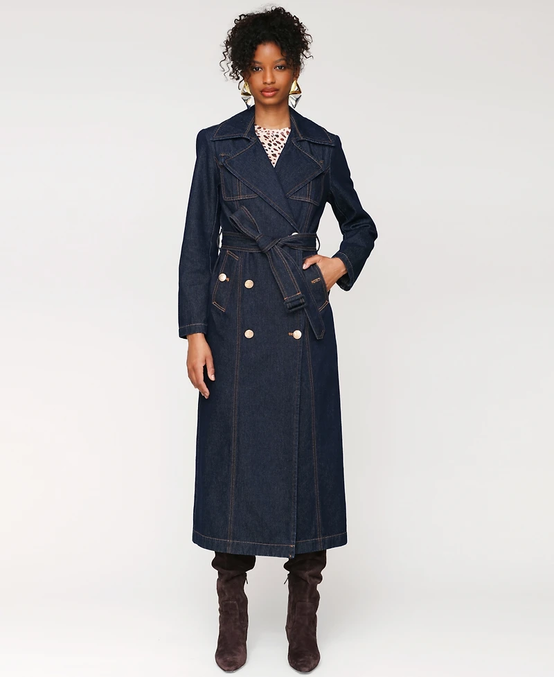 Avec Les Filles Women's Double-Breasted Belted Trench Coat