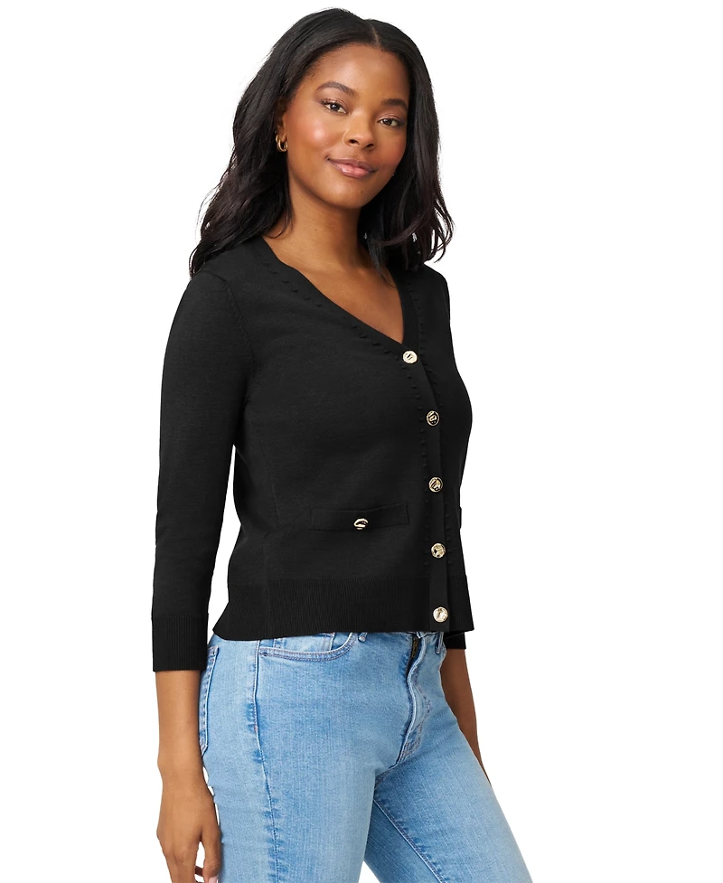 Melissa Paige Women's V-Neck 3/4-Sleeve Cardigan