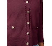 Melissa Paige Women's V-Neck 3/4-Sleeve Cardigan
