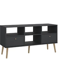Tvilum 23.94" Wood 2 Drawer and 4 Shelf Tv Stand