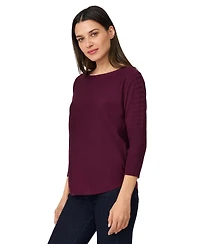 Melissa Paige Women's Boatneck Button-Back Dolman-Sleeve Sweater