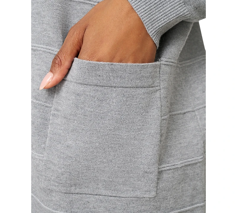 Melissa Paige Women's Ribbed Open-Front Long Cardigan