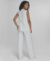 Calvin Klein Women's Linen-Blend Collarless Vest