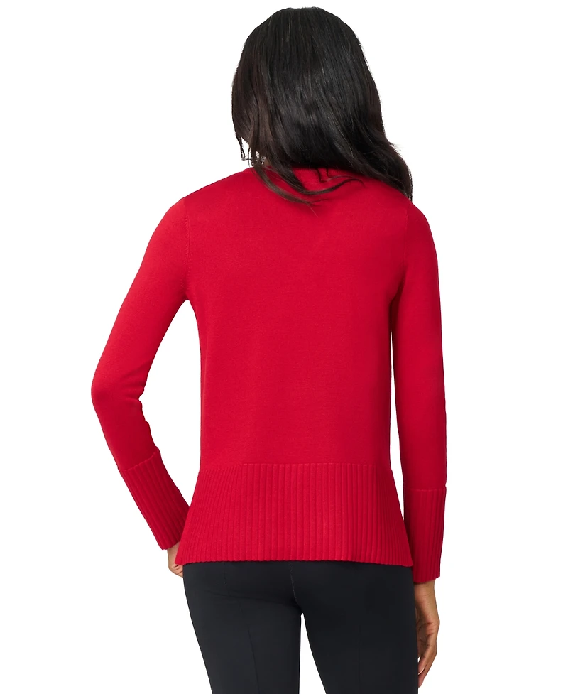 Melissa Paige Women's V-Neck Wide-Hem Wide-Cuff Sweater
