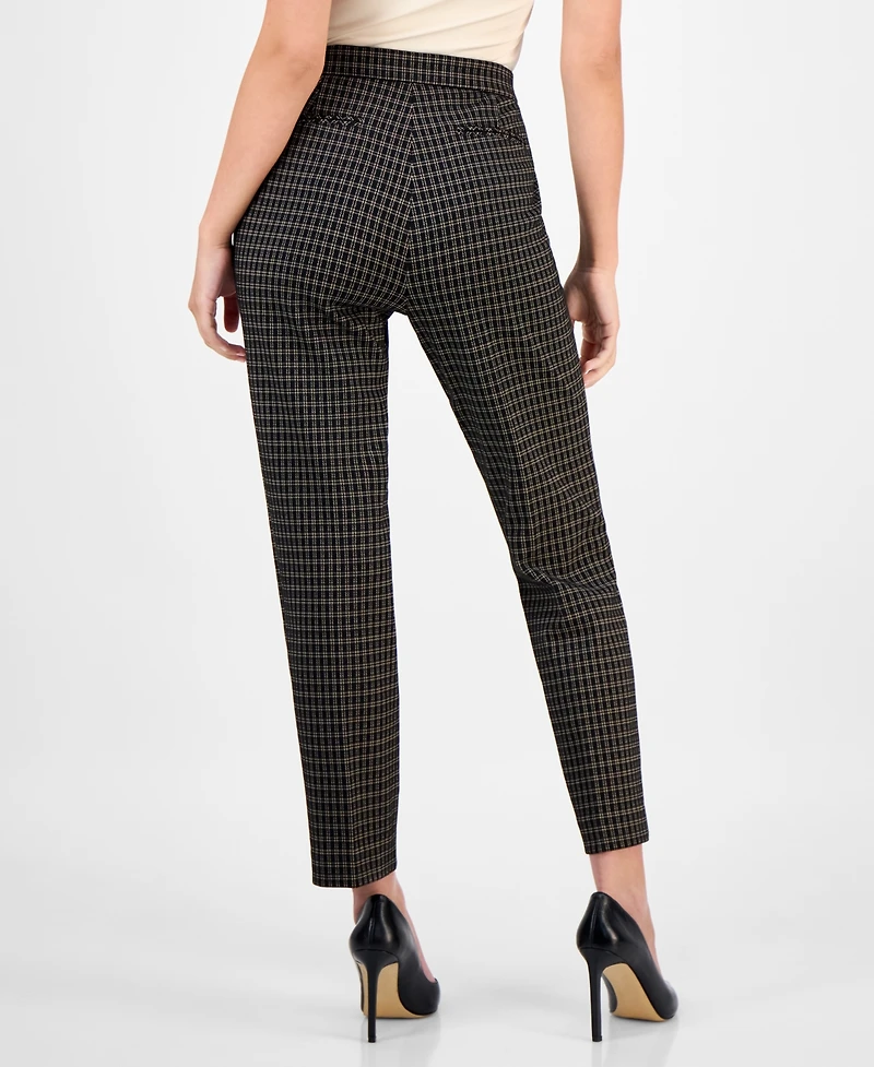 Ak Anne Klein Petite Mid-Rise Straight-Leg Ankle Pants