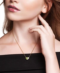 Peridot (1-5/8 ct. t.w.) & Diamond (1/6 ct. t.w.) Heart 18" Pendant Necklace in 10k Yellow Gold