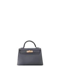 Pre-Owned Hermes Kelly 20 Handbag Grey Epsom with Permabrass Hardware