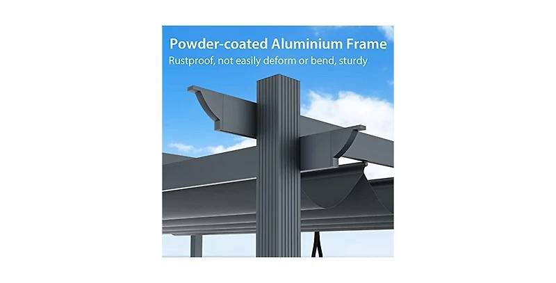 10 x 12 Feet Outdoor Aluminum Retractable Pergola Canopy Shelter Grape Trellis