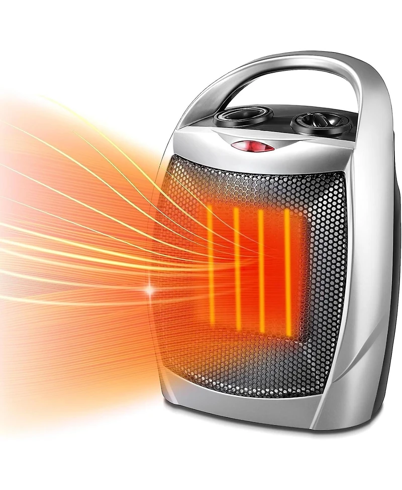 Zafro Portable Ceramic Space Heater, 750W/1500W Electric Heater with Thermostat, Overheat Protection, Quiet Fan for Home & Office