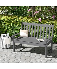 Gymax Garden Bench All-Weather Hdpe 2-Person Outdoor Bench for Front Porch Backyard