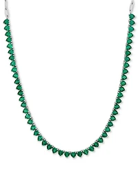 Lab-Created Gemstone 18" Collar Necklace in Sterling Silver