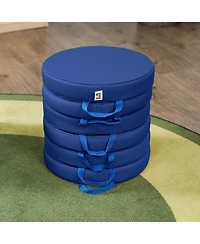 ECR4Kids SoftZone Floor Cushions, Round, Blue, 6-Piece