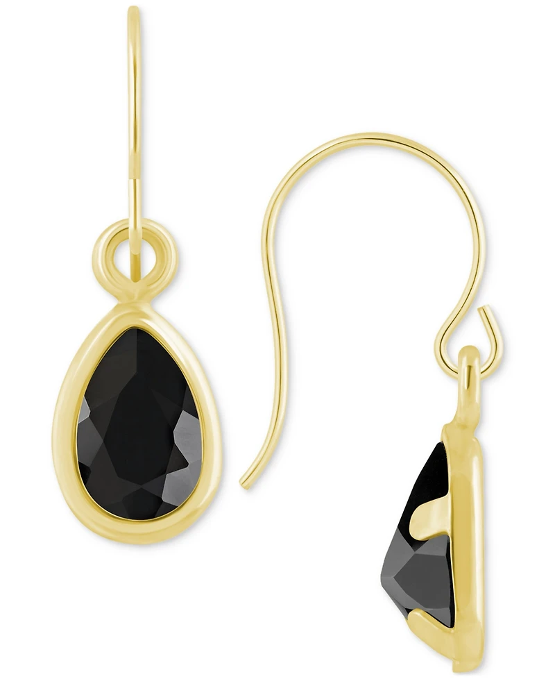 Amethyst Pear Bezel Drop Earrings (3/4 ct. t.w) 10k Gold (Also Additional Gemstones)