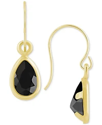 Amethyst Pear Bezel Drop Earrings (3/4 ct. t.w) 10k Gold (Also Additional Gemstones)