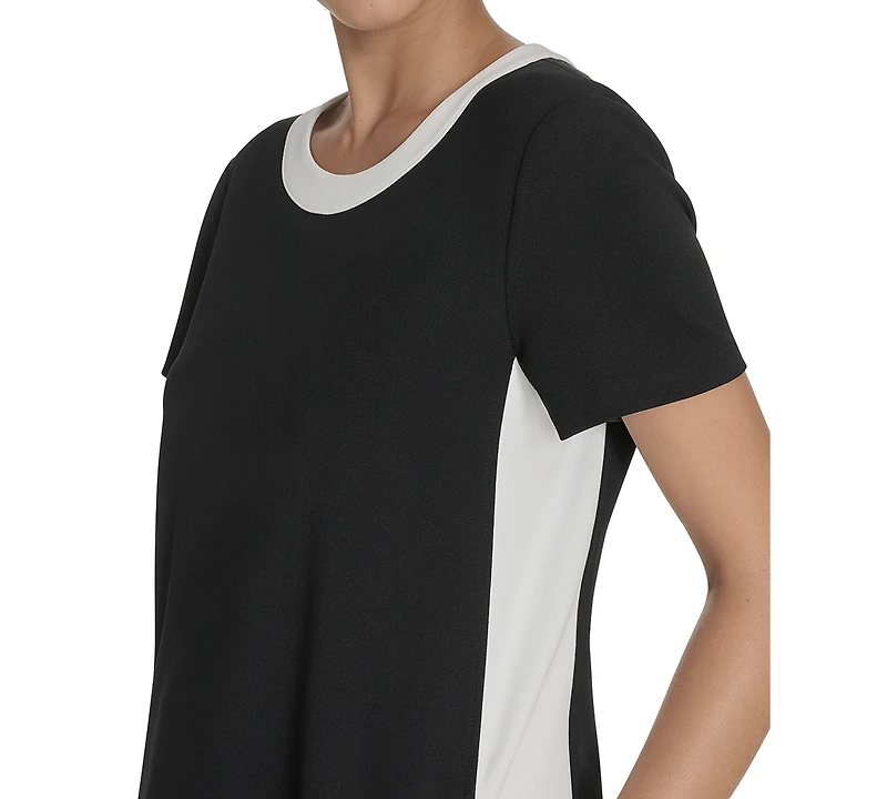 Tommy Hilfiger Women's Short-Sleeve Scuba Crepe Shift Dress