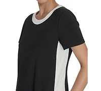 Tommy Hilfiger Women's Short-Sleeve Scuba Crepe Shift Dress