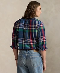 Polo Ralph Lauren Men's Custom-Fit Plaid Oxford Shirt