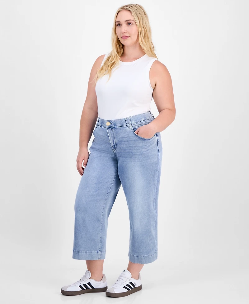 Democracy Plus Rise "Ab"Solution High-Rise Cropped Wide-Leg Jeans