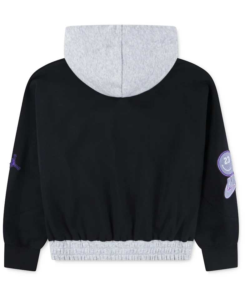 Jordan Big Girls Blue Jeans and Bling Pullover Hoodie