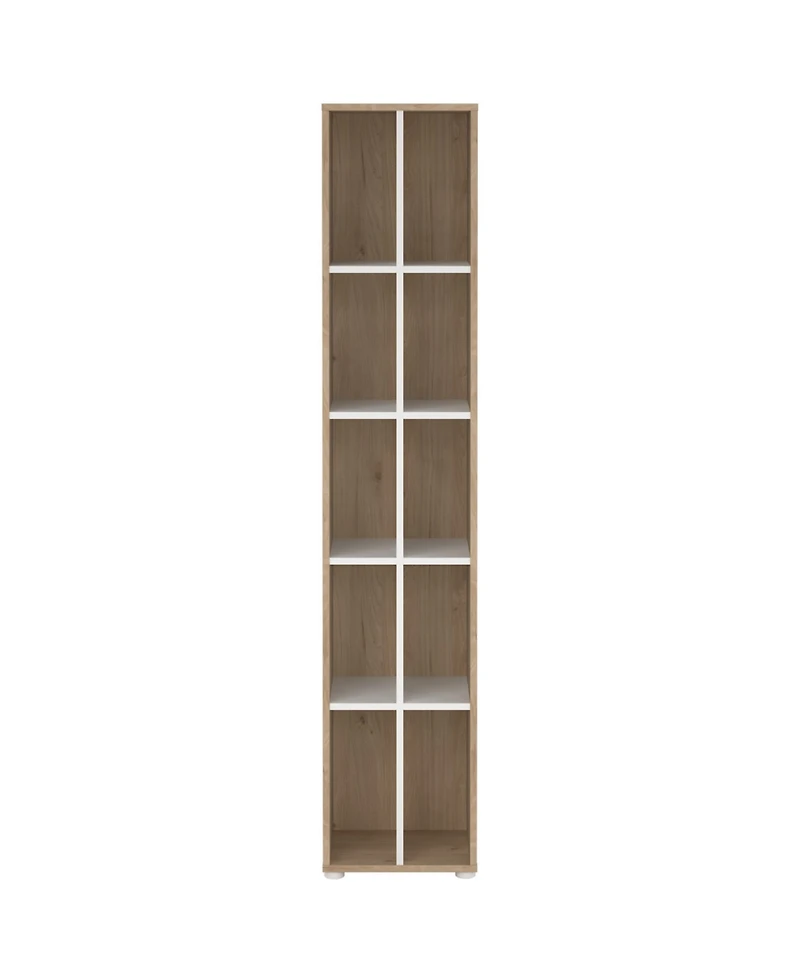 Tvilum 80.59" Wood 10 Shelf Narrow Bookcase