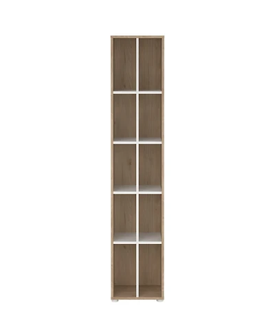 Tvilum 80.59" Wood 10 Shelf Narrow Bookcase