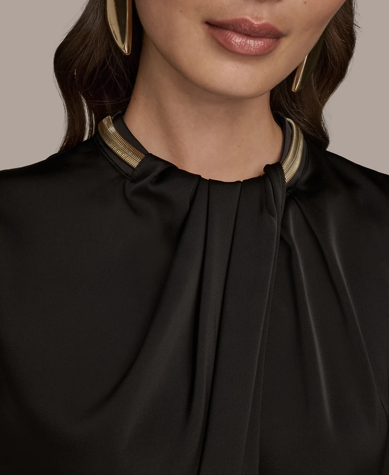 Donna Karan New York Women's Cap-Sleeve Twist-Neck Top