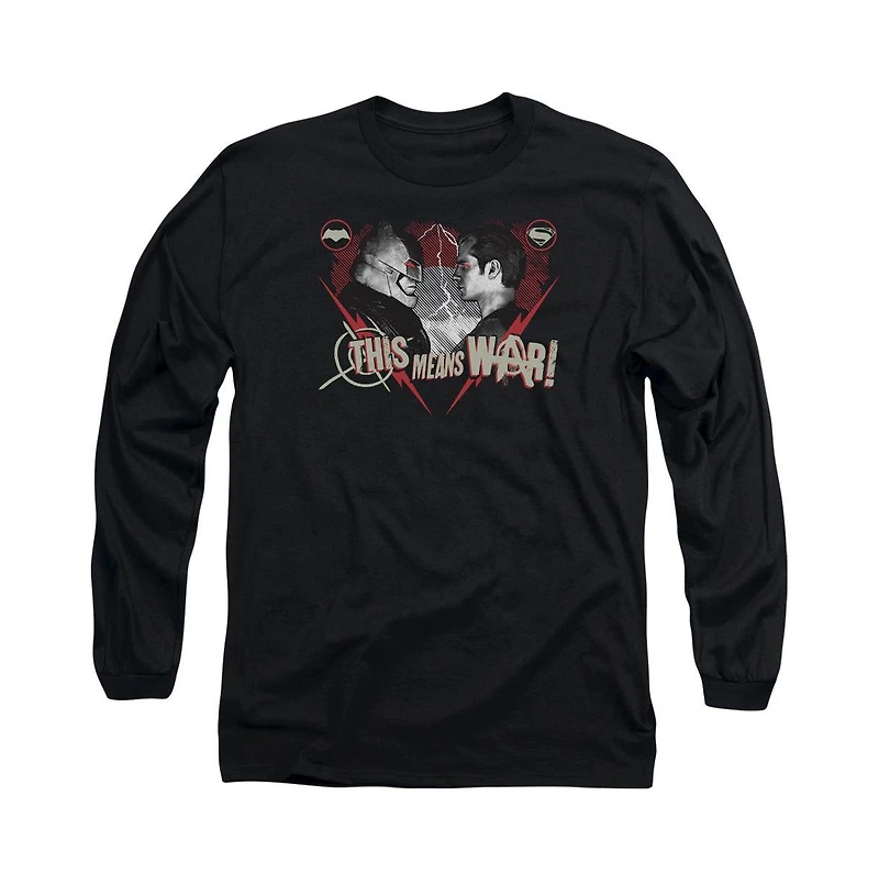 Batman V Superman Mens This Means War Long Sleeve Adult Tee / T-Shirt