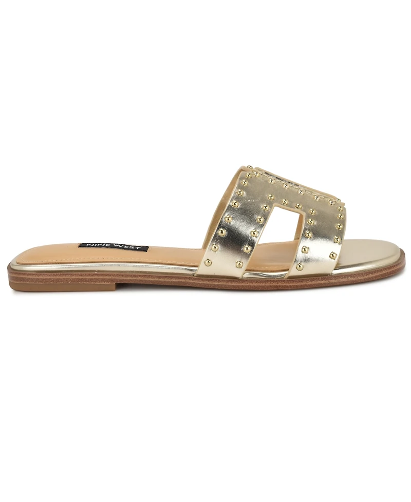 Nine West Women's Giny Cutout Flat Slide Sandals
