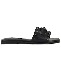 Nine West Women's Griyen Studded Flat Slide Sandals